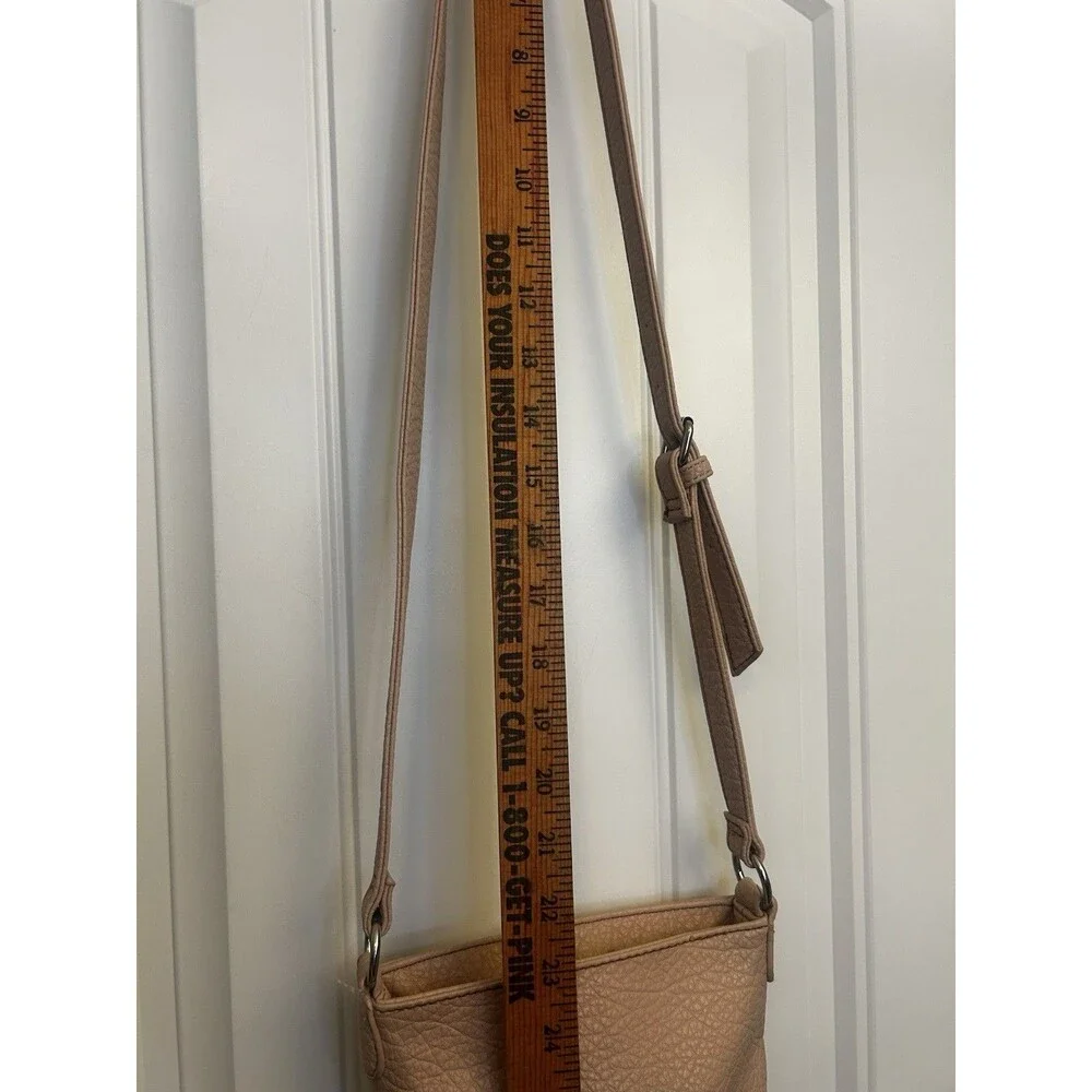 Nine West Blush Pink Crossbody Bag Pebbled Faux Leather Adjustable Strap UEC Bag